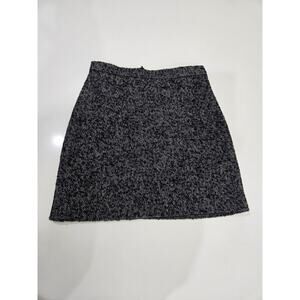 MANGO MNG Black White Herringbone Tweed Mini Skirt Size XS – Lined Winter Wool L